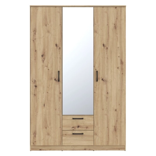 Szafa z lustrem 120 cm z szufladami NIKO Dąb Artisan